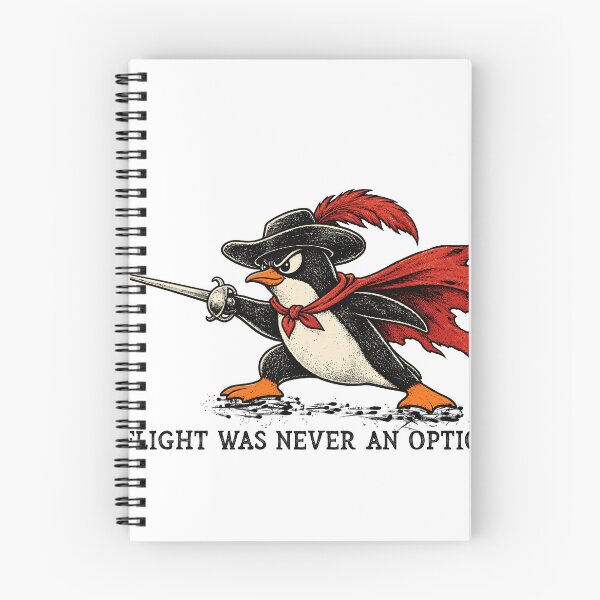 Item preview, Flight Was Never an Option, Funny Penguin With Sword Vintage Warrior Illustration designed and sold by TEEDESIGMSTUDIO.