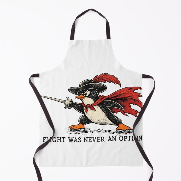 Item preview, Flight Was Never an Option, Funny Penguin With Sword Vintage Warrior Illustration designed and sold by TEEDESIGMSTUDIO.