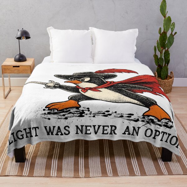 Item preview, Flight Was Never an Option, Funny Penguin With Sword Vintage Warrior Illustration designed and sold by TEEDESIGMSTUDIO.