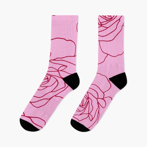 Item preview, Pink Rose Floral Line Art Pattern designed and sold by jianina-alondra.