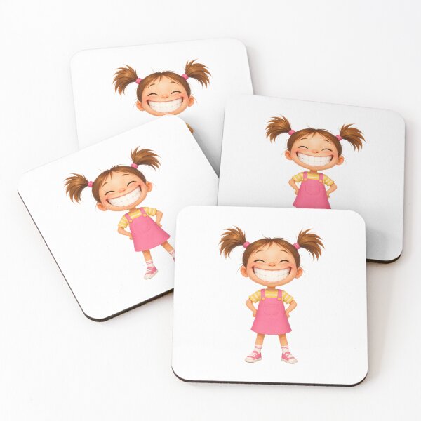 Item preview, Happy Little Girl Pigtails Cartoon designed and sold by Inka Moon Design.