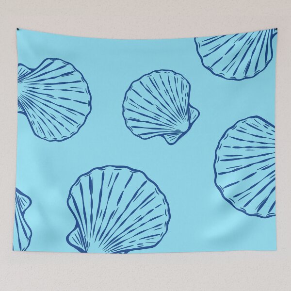 Item preview, Blue Seashell Coastal Pattern designed and sold by jianina-alondra.