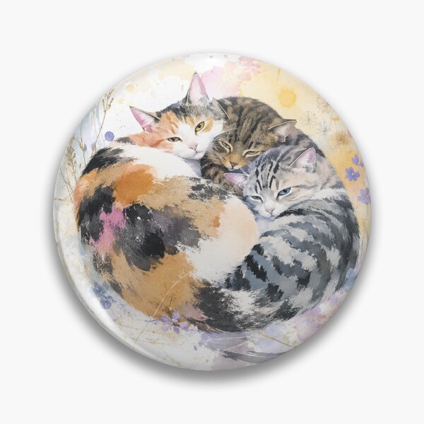 Artikelvorschau, Drei Katzen in einem verträumten Aquarellgarten entworfen und verkauft von アミヤジャ.