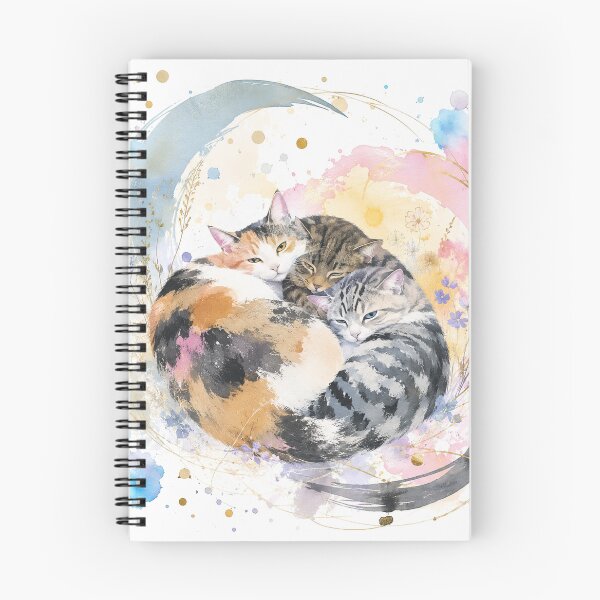 Item preview, Three Cats in a Dreamy Watercolor Garden designed and sold by アミヤジャ.