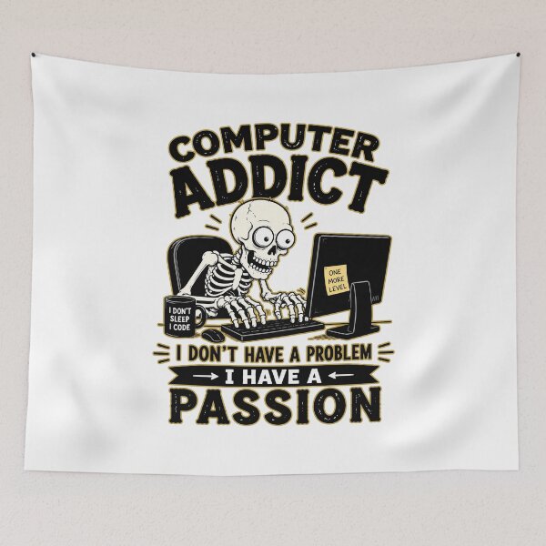 Item preview, Computer Addict - Funny Programmer Skeleton  designed and sold by TontikDesign.