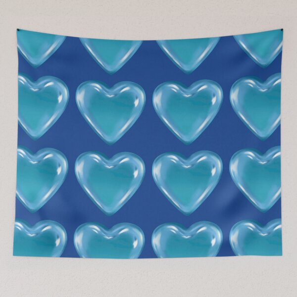 Item preview, Glossy Blue Heart Pattern Aesthetic designed and sold by jianina-alondra.