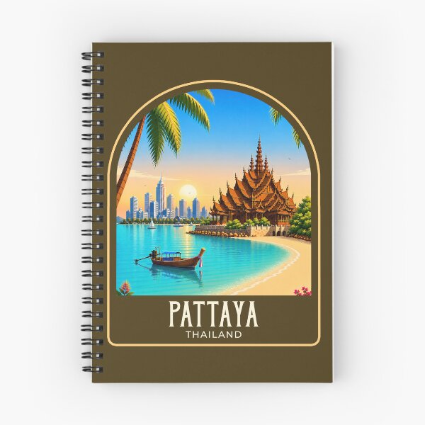 Item preview, Pattaya Vintage Travel Illustration designed and sold by HomeLivingCo.