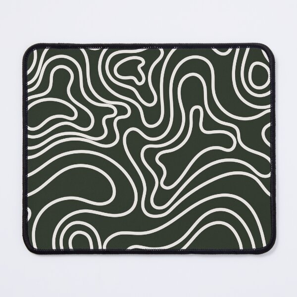 Item preview, Dark Green Groovy Wavy Line Pattern designed and sold by jianina-alondra.