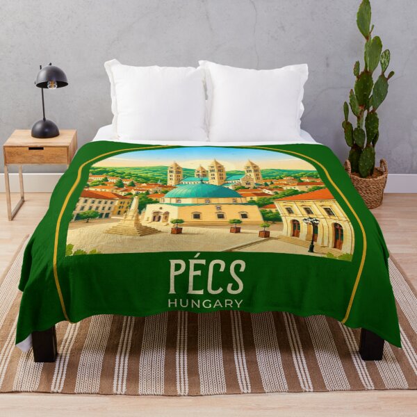 Item preview, Pécs Vintage Travel Illustration designed and sold by HomeLivingCo.