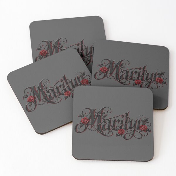 Item preview, Marilyn Name | Gothic Thorn Vine | Dark Botanical Black Roses & Thorn Vine designed and sold by ZIGLWORKS.