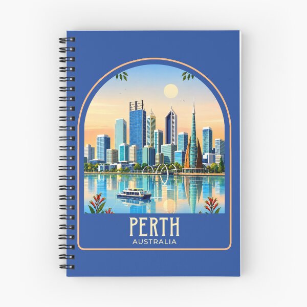 Item preview, Perth Vintage Travel Illustration designed and sold by HomeLivingCo.