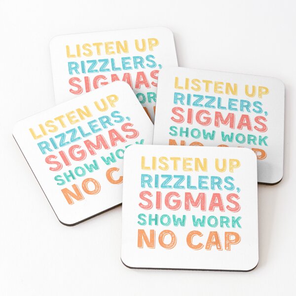 Item preview, Listen Up Rizzlers, Sigmas Show Work No Cap - Funny Teacher T-Shirt designed and sold by Badriiiii.
