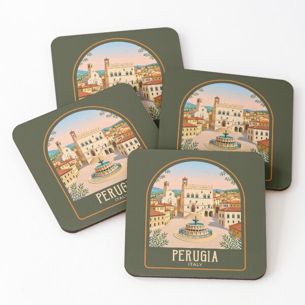 Artikelvorschau, Perugia Vintage Reiseillustration entworfen und verkauft von HomeLivingCo.