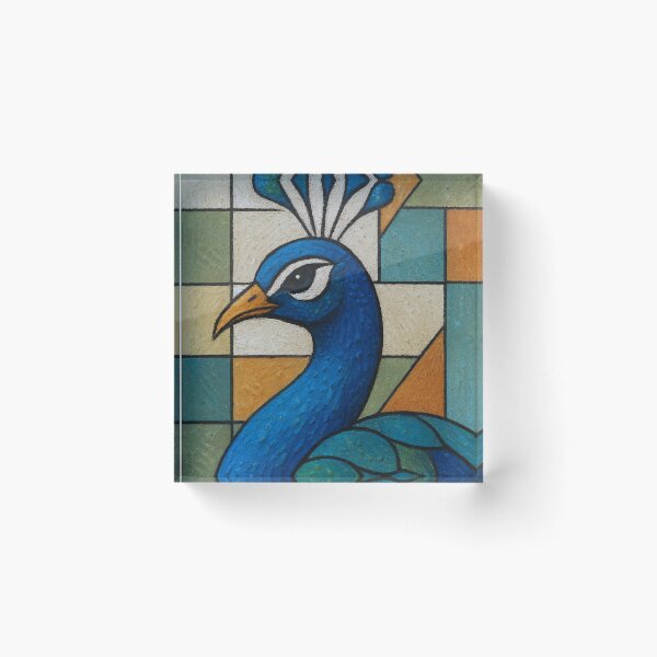Item preview, Peacock a Colourful Geometric illustration. designed and sold by GalleryKauffeld.
