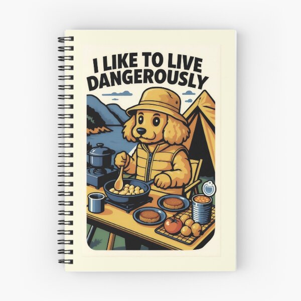 Item preview, I Like To Live Dangerously Funny Camping Dog designed and sold by AS94 Creative Designs.
