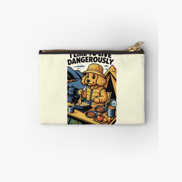 Item preview, I Like To Live Dangerously Funny Camping Dog designed and sold by AS94 Creative Designs.