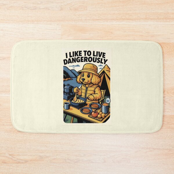 Item preview, I Like To Live Dangerously Funny Camping Dog designed and sold by AS94 Creative Designs.