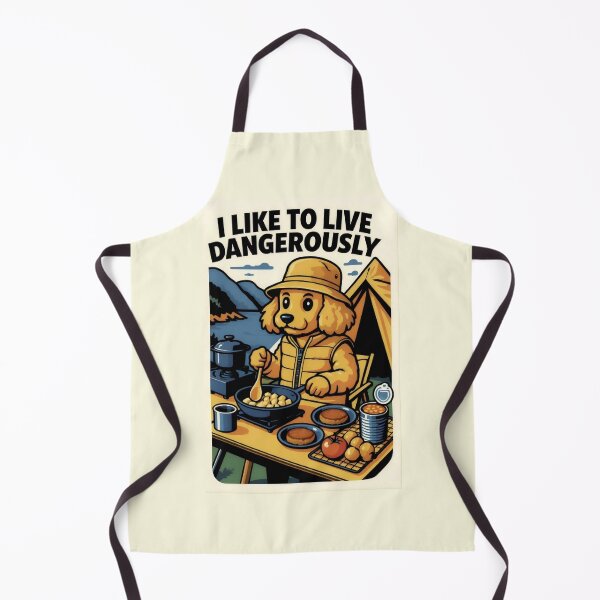Item preview, I Like To Live Dangerously Funny Camping Dog designed and sold by AS94 Creative Designs.
