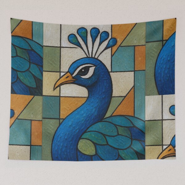 Item preview, Peacock a Colourful Geometric illustration. designed and sold by GalleryKauffeld.