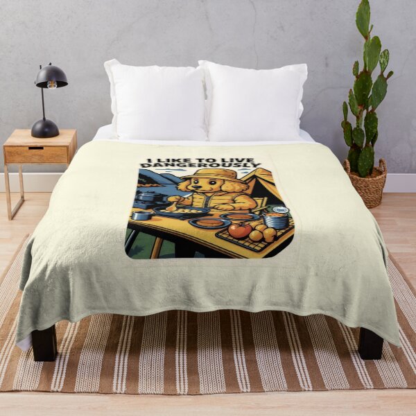 Item preview, I Like To Live Dangerously Funny Camping Dog designed and sold by AS94 Creative Designs.