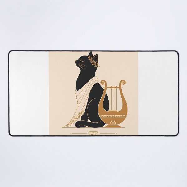 Item preview, Greek Cat Lyre Greece Vintage Art designed and sold by Wandered North.