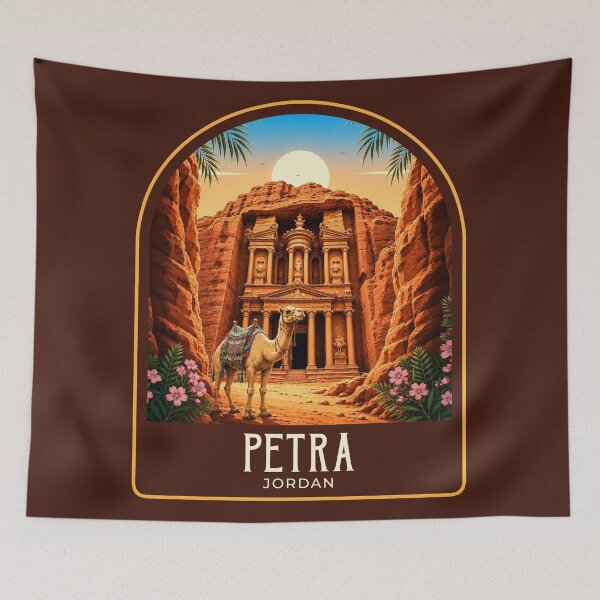 Item preview, Petra Vintage Travel Illustration designed and sold by HomeLivingCo.