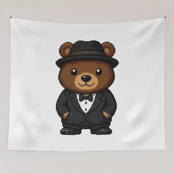 Item preview, Classy Pixel Bear – Funny Retro Animal in Tuxedo designed and sold by Icareis-Studios.