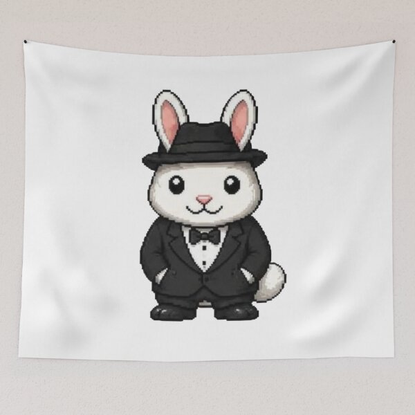 Item preview, Classy Pixel Bunny – Cute Retro Rabbit in Tuxedo designed and sold by Icareis-Studios.