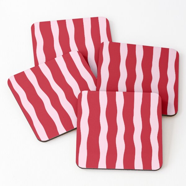 Item preview, Red Pink Wavy Stripe Pattern designed and sold by jianina-alondra.