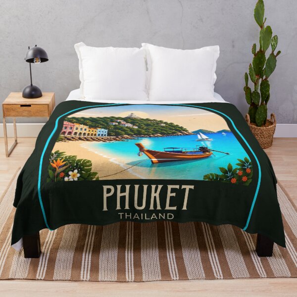 Artikelvorschau, Phuket Vintage Reiseillustration entworfen und verkauft von HomeLivingCo.