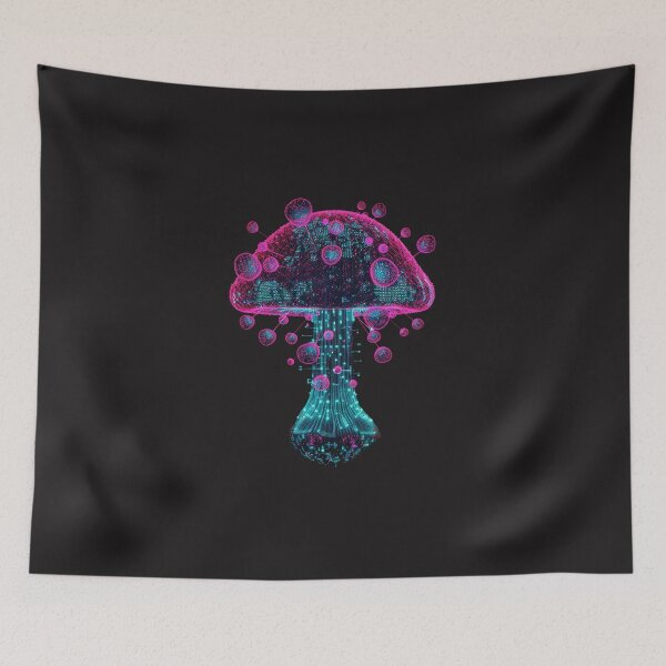 Item preview, bioluminescent mushroom cloud data explosion cutout designed and sold by RetroWaveArtCo.