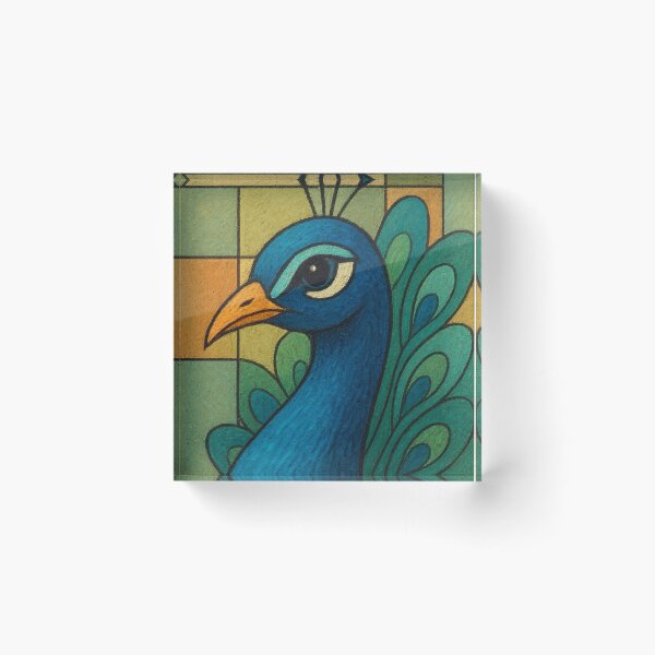 Item preview, Peacock a Colourful Geometric illustration. designed and sold by GalleryKauffeld.