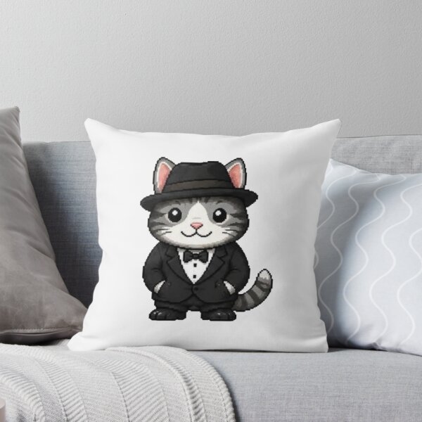 Item preview, Classy Pixel Cat – Funny Retro Kitty in Tuxedo designed and sold by Icareis-Studios.