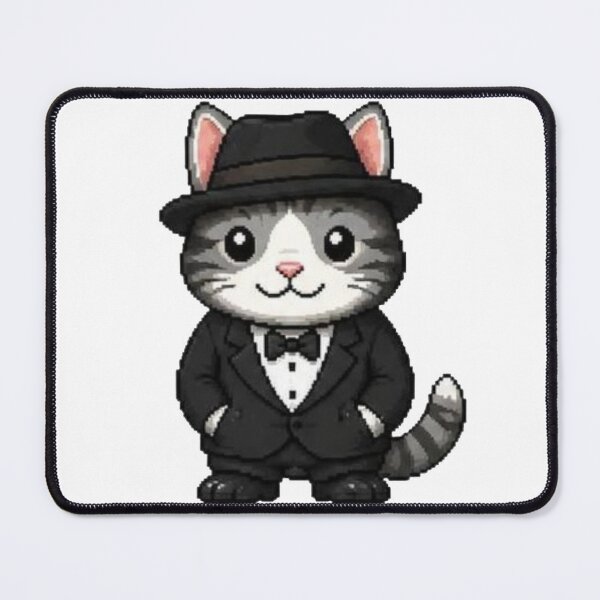 Item preview, Classy Pixel Cat – Funny Retro Kitty in Tuxedo designed and sold by Icareis-Studios.
