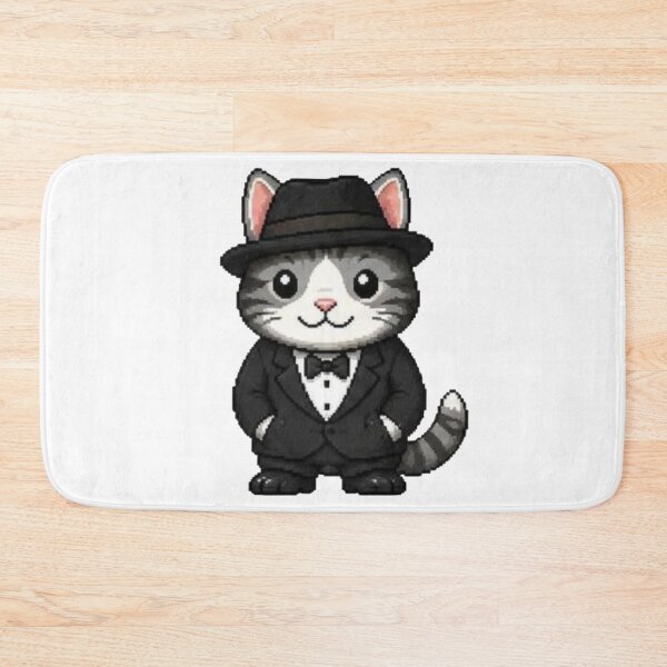 Item preview, Classy Pixel Cat – Funny Retro Kitty in Tuxedo designed and sold by Icareis-Studios.