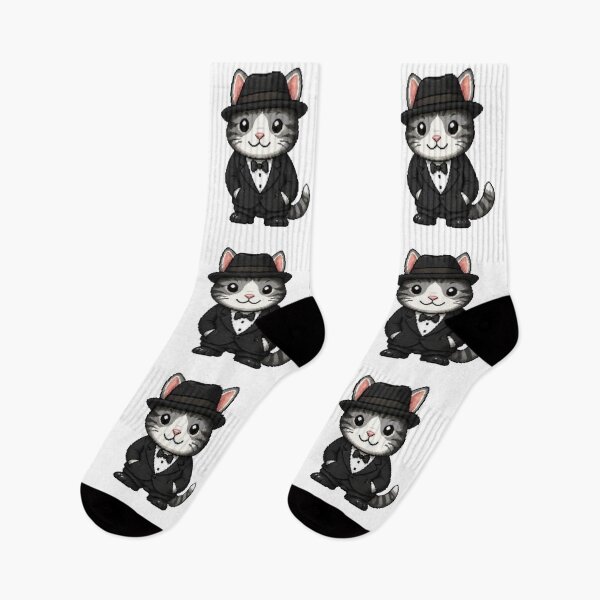 Item preview, Classy Pixel Cat – Funny Retro Kitty in Tuxedo designed and sold by Icareis-Studios.