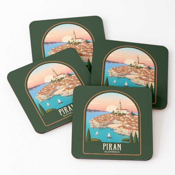 Artikelvorschau, Piran Vintage Reiseillustration entworfen und verkauft von HomeLivingCo.