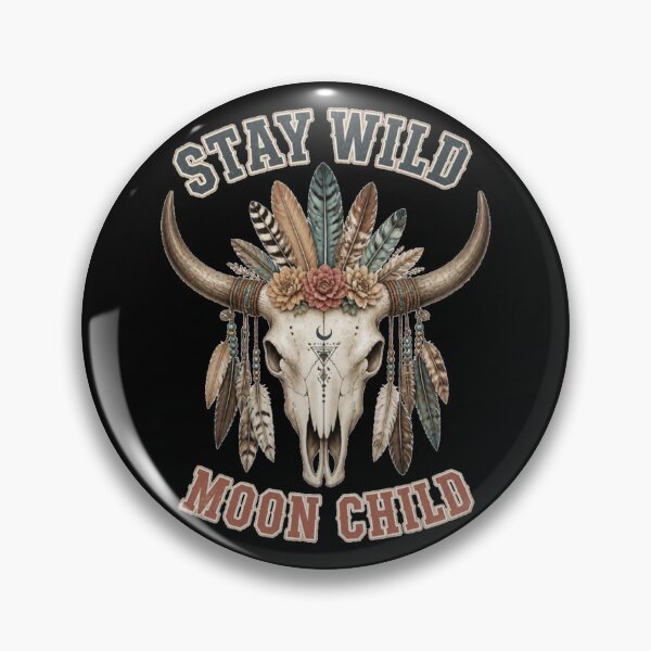 Item preview, Boho Bull Skull Stay Wild Moon Child Boho Halloween designed and sold by emiliacreations.