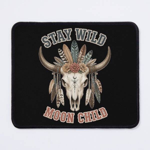 Item preview, Boho Bull Skull Stay Wild Moon Child Boho Halloween designed and sold by emiliacreations.