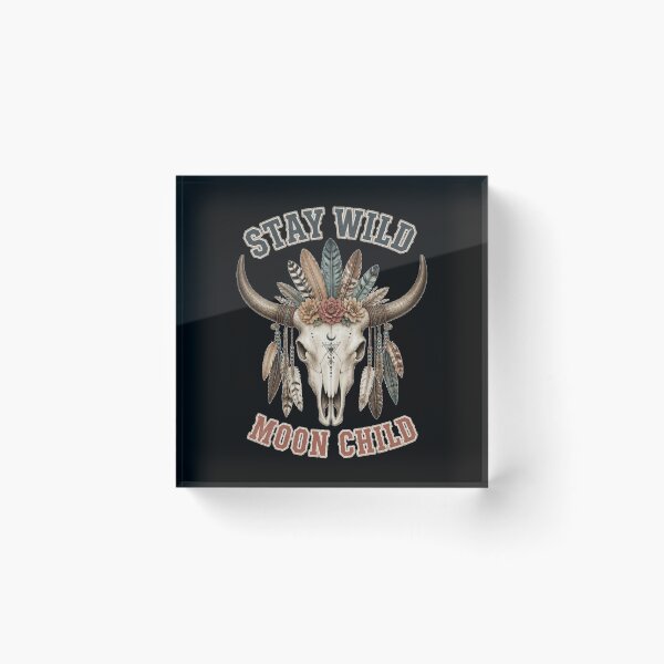 Item preview, Boho Bull Skull Stay Wild Moon Child Boho Halloween designed and sold by emiliacreations.