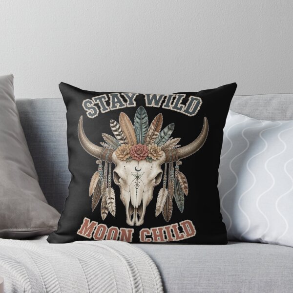 Item preview, Boho Bull Skull Stay Wild Moon Child Boho Halloween designed and sold by emiliacreations.