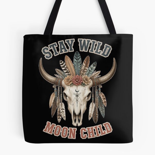 Item preview, Boho Bull Skull Stay Wild Moon Child Boho Halloween designed and sold by emiliacreations.