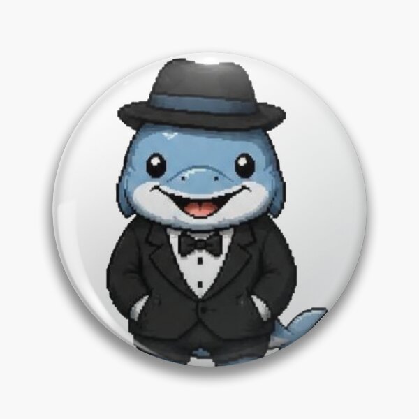 Item preview, Classy Pixel Dolphin – Retro Ocean Animal in Tuxedo designed and sold by Icareis-Studios.