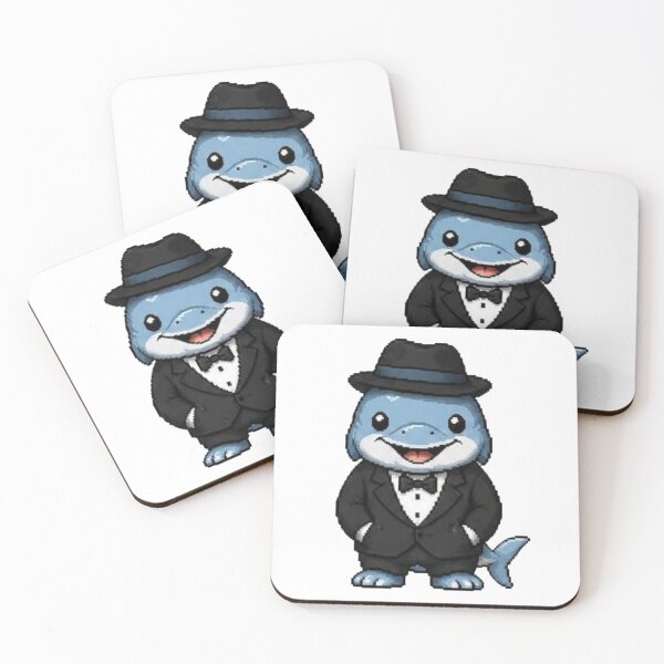 Item preview, Classy Pixel Dolphin – Retro Ocean Animal in Tuxedo designed and sold by Icareis-Studios.