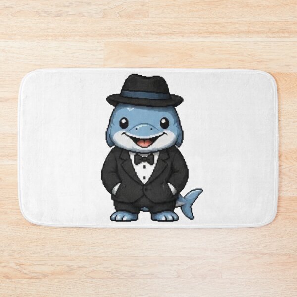 Item preview, Classy Pixel Dolphin – Retro Ocean Animal in Tuxedo designed and sold by Icareis-Studios.