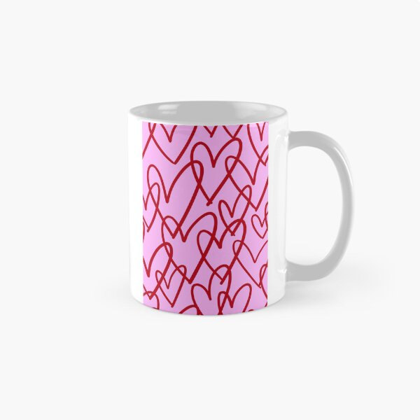 Item preview, Pink Red Hearts Doodle Pattern designed and sold by jianina-alondra.