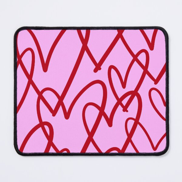 Item preview, Pink Red Hearts Doodle Pattern designed and sold by jianina-alondra.