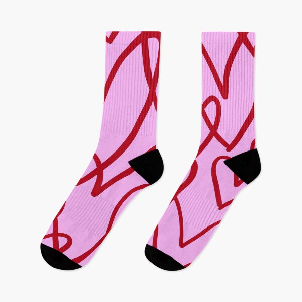 Item preview, Pink Red Hearts Doodle Pattern designed and sold by jianina-alondra.