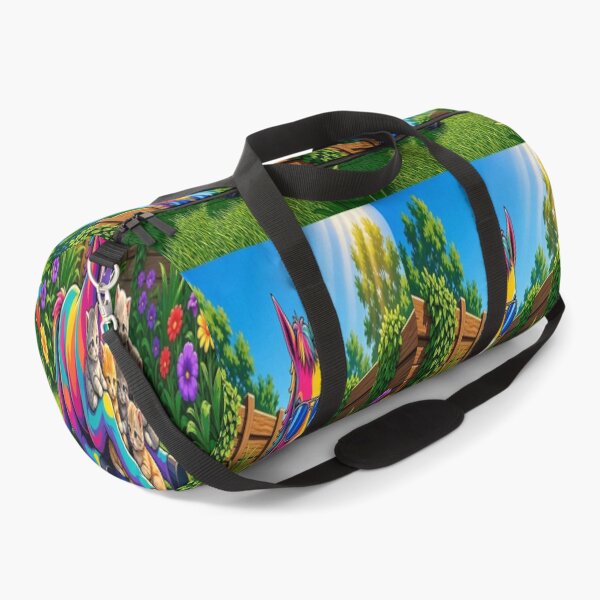 Item preview, Cute Rainbow Horse with Tiny Kittens in Garden Pop Art - Tugy designed and sold by Breezes-of-Ida.