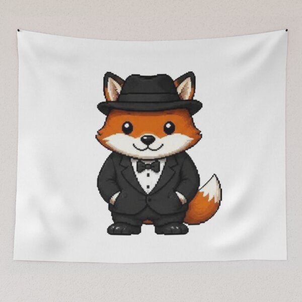 Item preview, Classy Pixel Fox – Funny Retro Animal in Tuxedo designed and sold by Icareis-Studios.